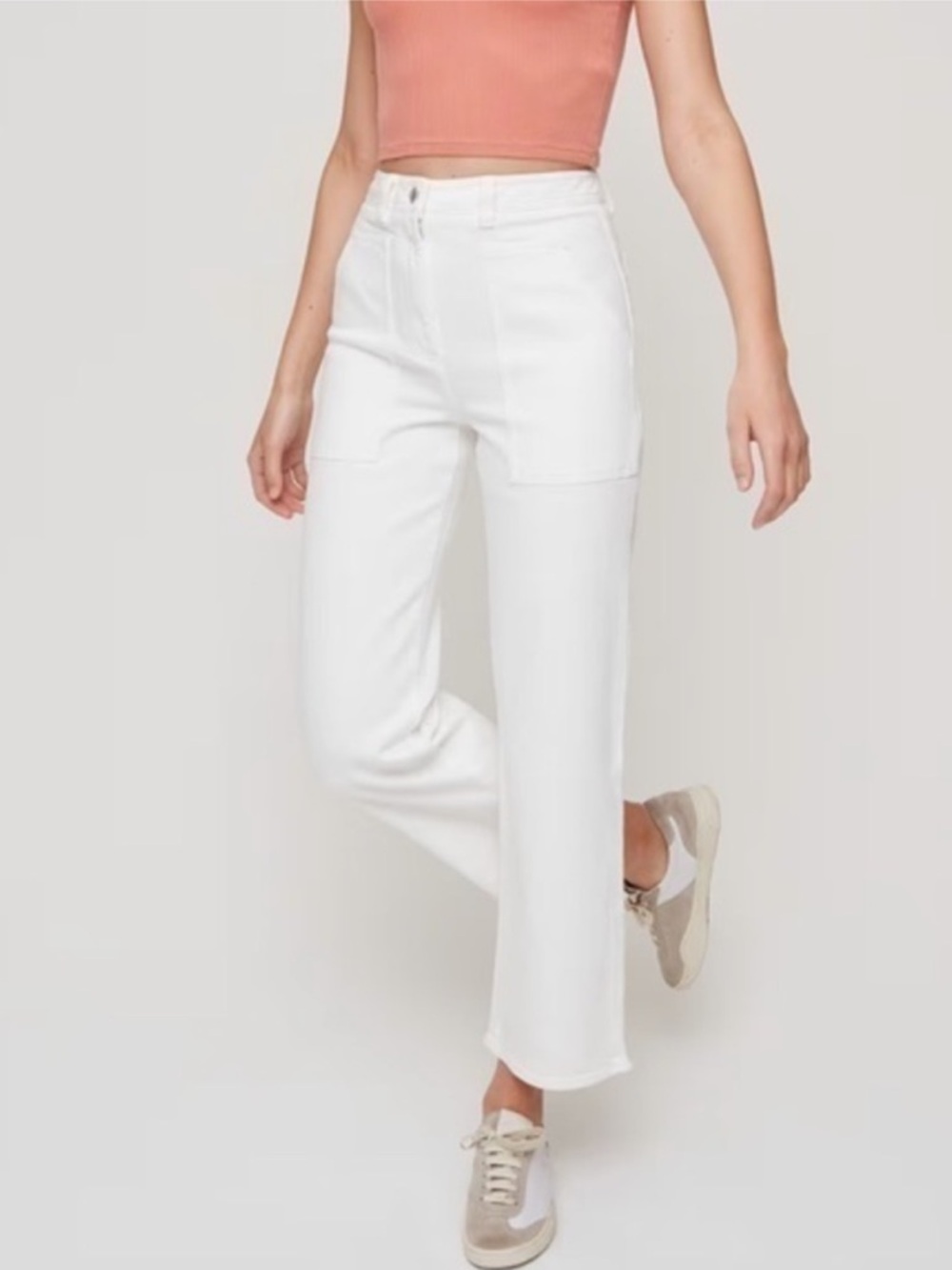 Aritizia Wilfred Free Modern Utility Pant in White High Rise Womens